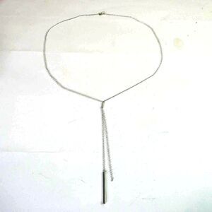 Gorjana Lariat Style Necklace Silver Tone Modern Minimalist Dangle Delicate
